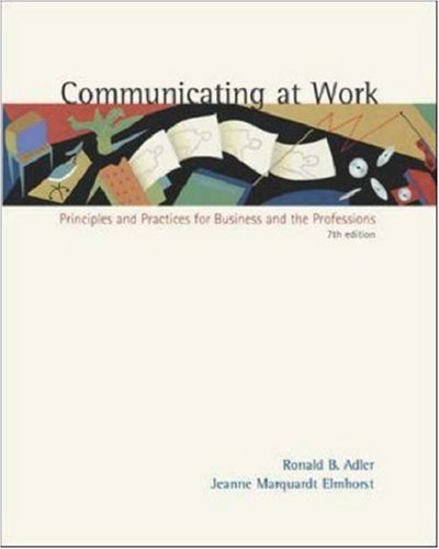 communicating at work principles and practices for business and the professions with free student cd rom 7th
