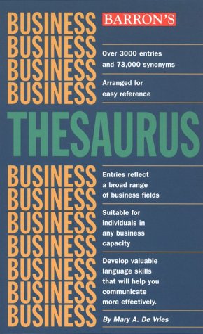 business thesaurus de vries, mary a. 0812093275, 9780812093278