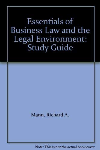study guide w/answers and w/quicken business law partner cd rom for essentials of business law and the legal