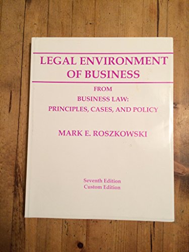 lebal environment of business 7th edition mark e. roszkowski 1609040481, 9781609040482