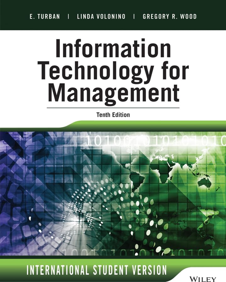 information technology for management advancing sustainable profitable business growth 10th edition efraim