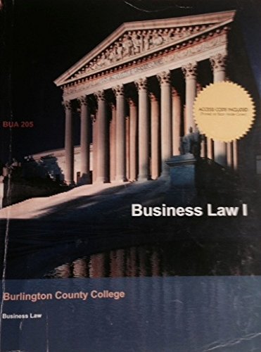 bcc custom dynamic business law i w/connect plus for bua 205 edition 3rd  kubasek 1308168756, 9781308168753