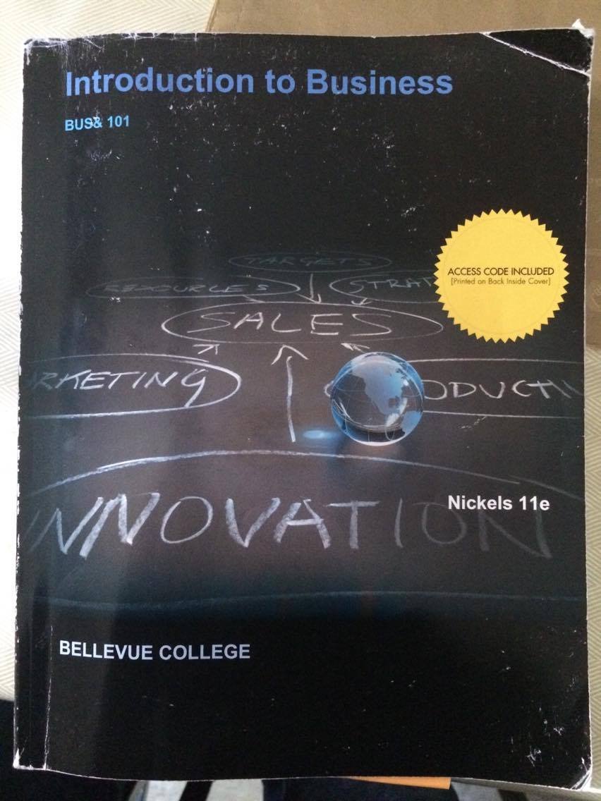 introduction to business bus 101 bellevue college 11th edition nickels 1308574819, 9781308574813