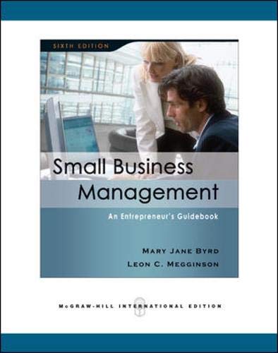 small business management an entrepreneurs guidebook 6th edition byrd, mary jane 0071263683, 9780071263689