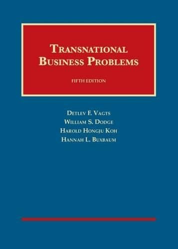 transnational business problems 5th 5th edition vagts, detlev f., koh, harold hongju, dodge, william s.,