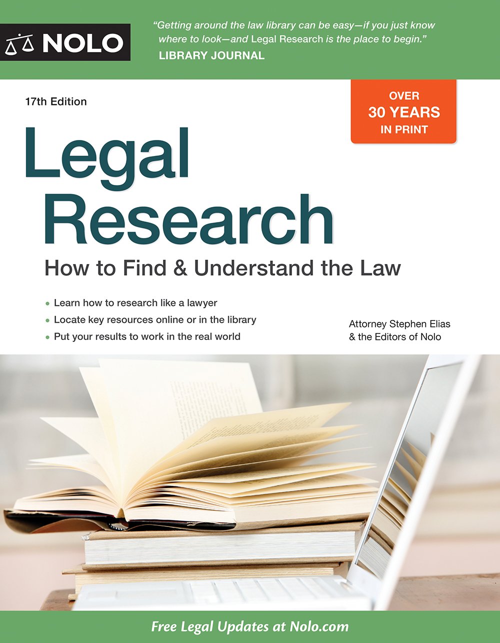 legal research how to find and understand the law 17th edition elias, stephen, nolo, editors of 1413321828,