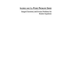 integral geometry and inverse problems for kinetic equations 1st edition anvar kh. amirov 9067643521,