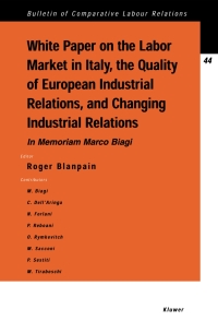 white paper on the labour market in italy the quality of european industrial relations and changing