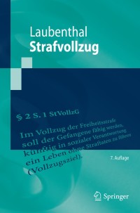 strafvollzug 7th edition klaus laubenthal 3642548180, 9783642548185