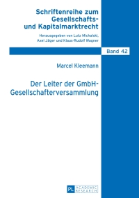 der leiter der gmbh gesellschafterversammlung 1st edition marcel kleemann 3631627882, 9783631627884
