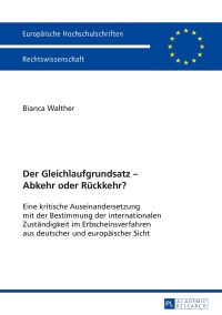 der gleichlaufgrundsatz abkehr oder rueckkehr 1st edition bianca walther 3631641842, 9783631641842