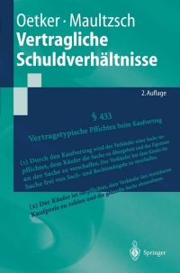vertragliche schuldverh ltnisse 2nd edition hartmut oetker, felix maultzsch 3540209182, 9783540209188