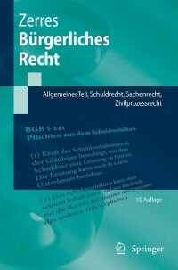 b rgerliches recht 10th edition thomas zerres 3662653311, 9783662653319