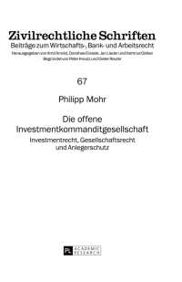 die offene investmentkommanditgesellschaft 1st edition philipp mohr 363167161x, 9783631671610