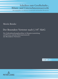 der besondere vertreter nach 147 aktg 1st edition moritz beneke 3631737769, 9783631737767