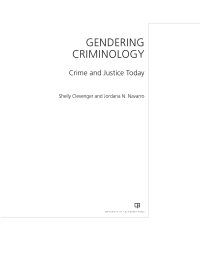 gendering criminology 1st edition shelly clevenger, jordana n. navarro 0520298284, 9780520298286
