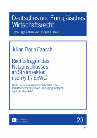 rechtsfragen des netzanschlusses im stromsektor nach 17 enwg 1st edition julian faasch 3631645589,