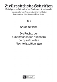 die rechte der au enstehenden aktionaere bei qualifizierten nachteilszufuegungen 1st edition sarah nitsche