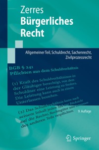 b rgerliches recht 9th edition thomas zerres 366258459x, 9783662584590