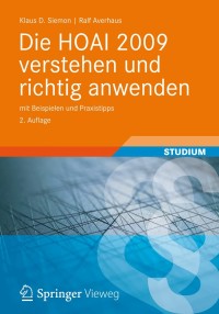 die hoai 2009 verstehen und richtig anwenden 2nd edition klaus d. siemon, ralf averhaus 3834818305,