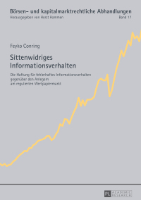 sittenwidriges informationsverhalten 1st edition feyko conring 3631732171, 9783631732175