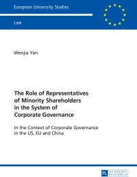 the role of representatives of minority shareholders in the system of corporate governance 1st edition