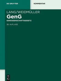 lang/weidm ller genossenschaftsgesetz 38th edition author 3110350602, 9783110350609