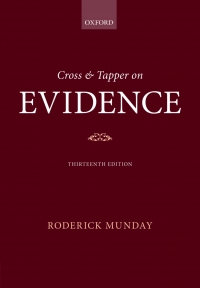 cross and tapper on evidence 13th edition roderick munday 0199668604, 9780199668601