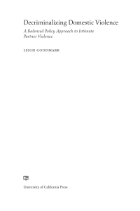 decriminalizing domestic violence 1st edition leigh goodmark 0520295560, 9780520295568