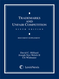 trademarks and unfair competition documentary supplement 9th edition hilliard, david c., joseph nye welch,