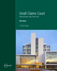small claims court procedure and practice 5th edition s. patricia knight 1772557951, 9781772557954