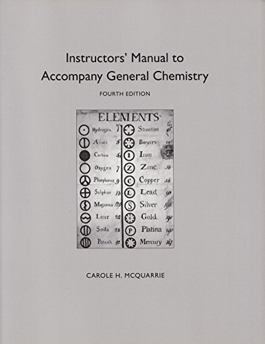instructors manual to accompany general chemistry 3rd edition carole h. mcquarrie, donald a. mcquarrie, peter