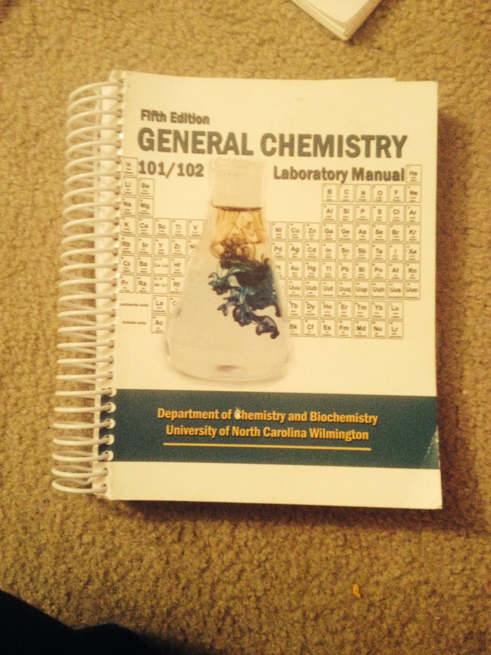 general chemistry chemistry 101/102 laboratory manual 5th edition north carolina  university of 1465213570,
