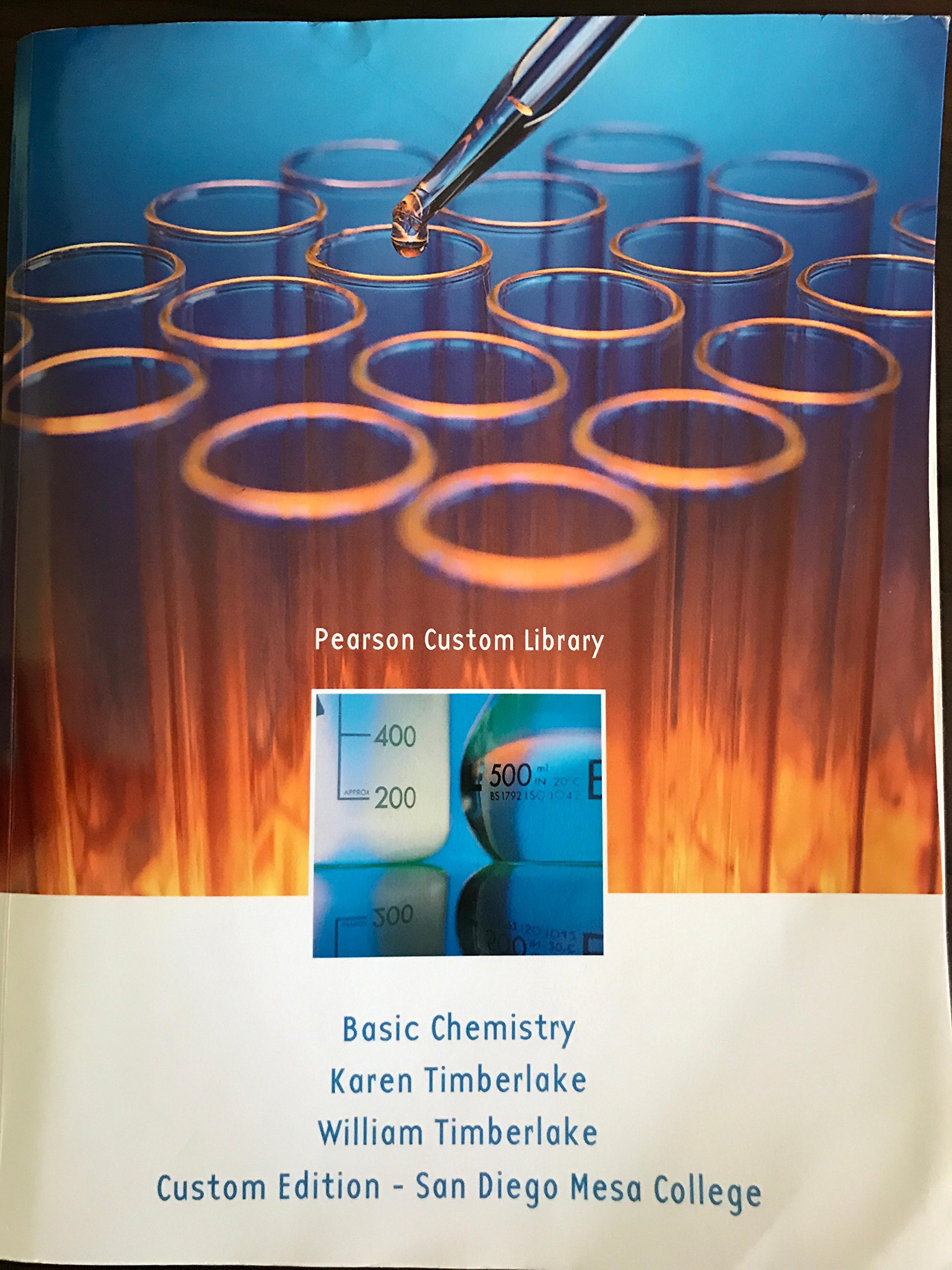 pearson custom library basic chemistry for san diego mesa college  karen timberlake william timberlake