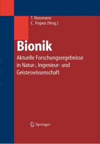 bionik 1st edition torsten rossmann, cameron tropea 3540218904, 3540269487, 9783540218906, 9783540269489