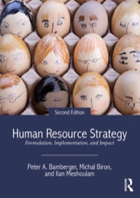 human resource strategy 2nd edition bamberger, peter a., biron, michal, meshoulam, ilan 0415658624,