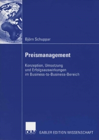 preismanagement 1st edition bj?rn schuppar 3835003747, 3835092235, 9783835003743, 9783835092235