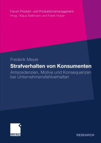 strafverhalten von konsumenten 1st edition frederik meyer 383492945x, 3834967572, 9783834929457, 9783834967572