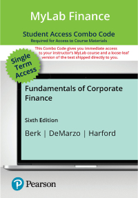 fundamentals of corporate finance mylab finance with pearson print combo access code 6th edition jonathan