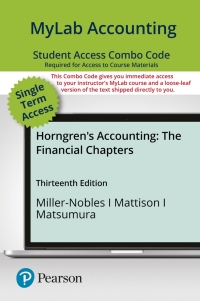mylab accounting with pearson  print combo access code for horngrens accounting 13th edition tracie miller