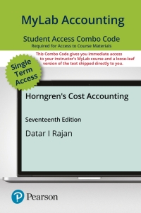 mylab accounting with pearson print combo access code for horngrens cost accounting 17th edition srikant m.