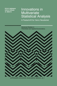 innovations in multivariate statistical analysis 1st edition albert satorra, d. s. g. pollock, r.d.h.