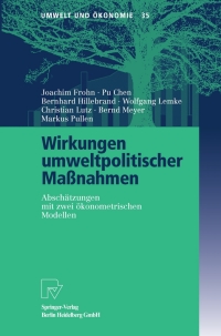 wirkungen umweltpolitischer ma nahmen 1st edition joachim frohn, pu chen, bernhard hillebrand, wolfgang