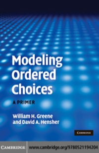 modeling ordered choices 1st edition william h. greene, david a. hensher 0521194202, 0511764057,