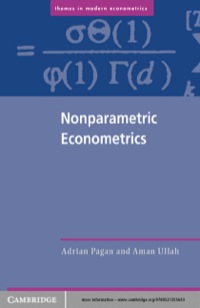 nonparametric econometrics 1st edition adrian pagan, aman ullah 0521355648, 0511889496, 9780521355643,