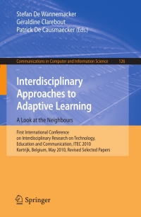 interdisciplinary approaches to adaptive learning a look at the neighbours 1st edition stefan de