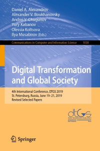 digital transformation and global society 1st edition author 3030378578, 3030378586, 9783030378578,