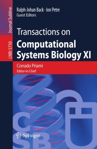 transactions on computational systems biology xi 1st edition corrado priami, ralphjohan back, ?ion petre