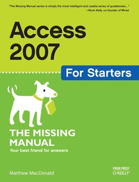 access 2007 for starters the missing manual 1st edition matthew macdonald 0596528337, 0596515391,