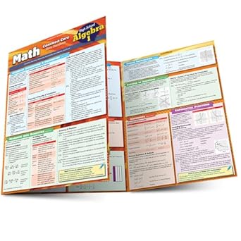 math common core algebra 1 9th grade quickstudy laminated reference guide 1st edition ken yablonsky